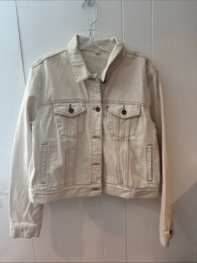 Toms Cream Denim Jacket with Button Front